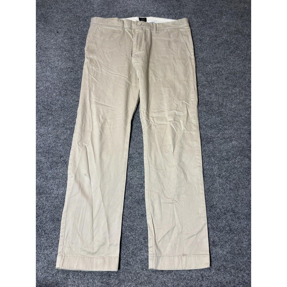 J.CREW Chino Pants Mens 33x30 Beige 484 Slim Straight Leg Stretch Casual